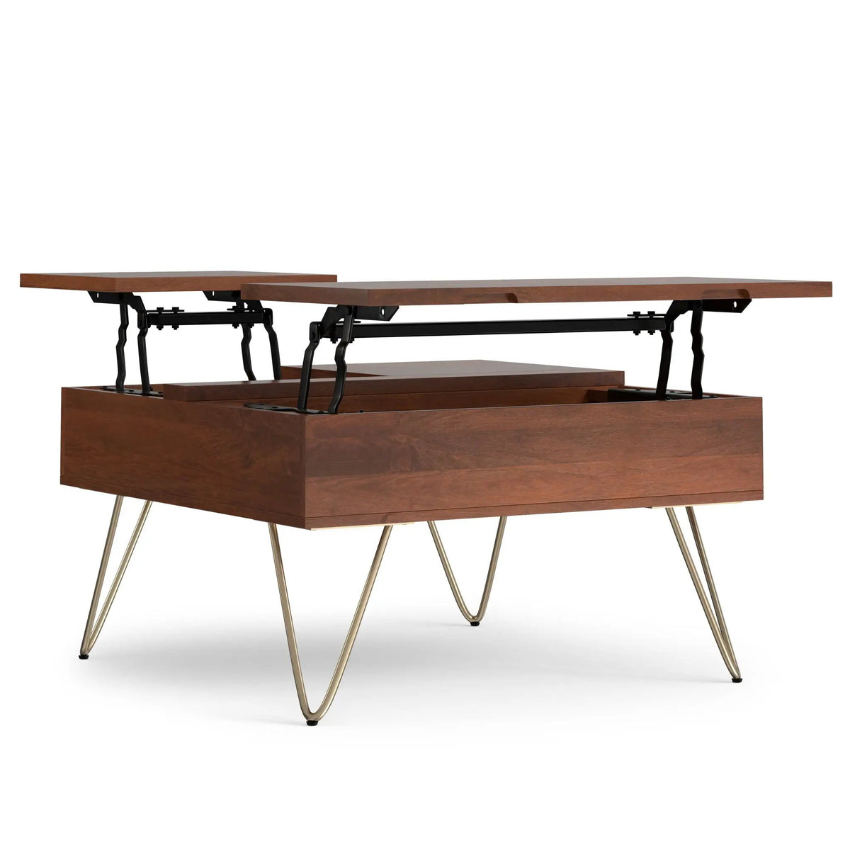 Hunter Lift Top Coffee Table | Handcrafted Solid Mango Hardwood | Split Lift Top | Large Storage Area