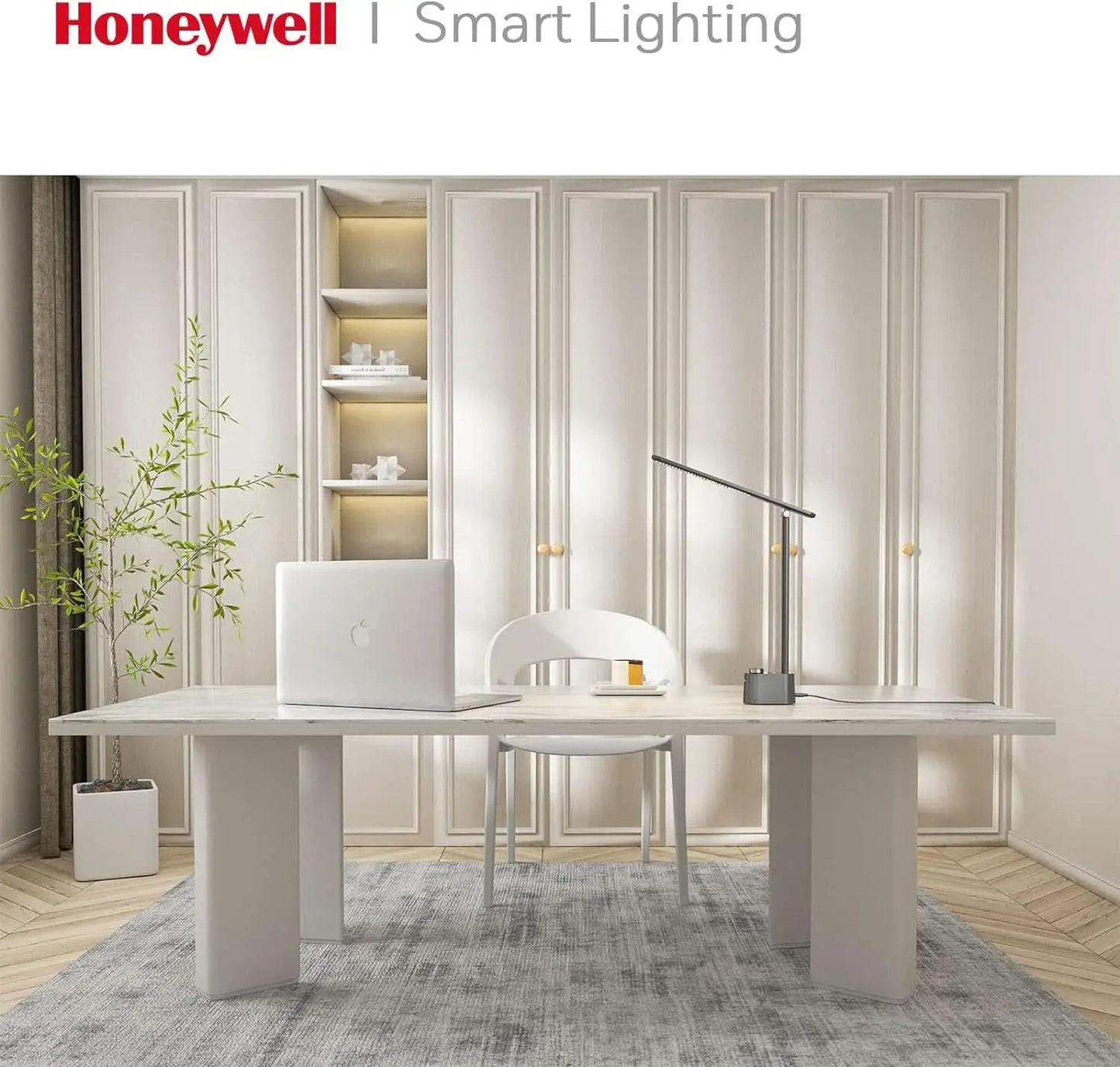 Gray LED Desk Lamp With Stepless Dimming And USB A And C from PriceLows™