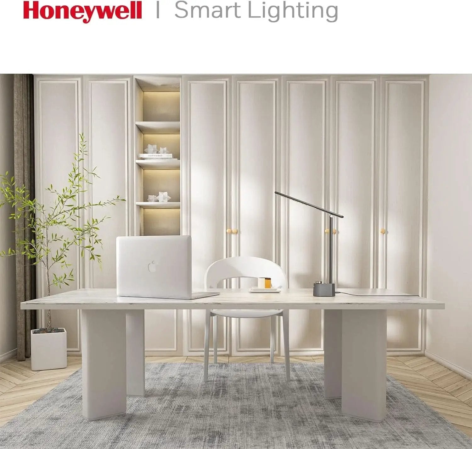 Gray LED Desk Lamp With Stepless Dimming And USB A And C from PriceLows™