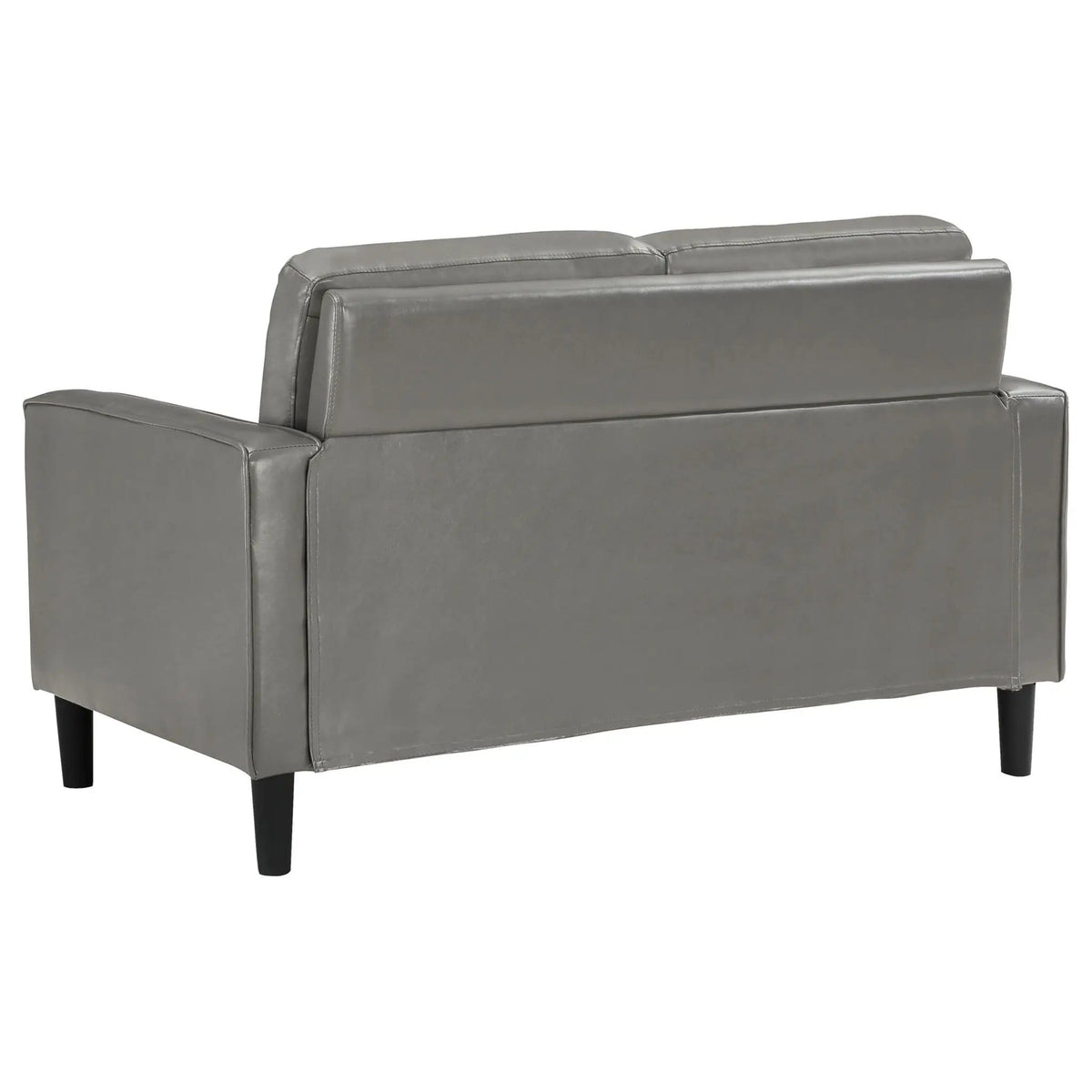 Ruth Upholstered Track Arm Loveseat | 54.25 x 31.5 x 33.5 in | Faux Leather | Grey