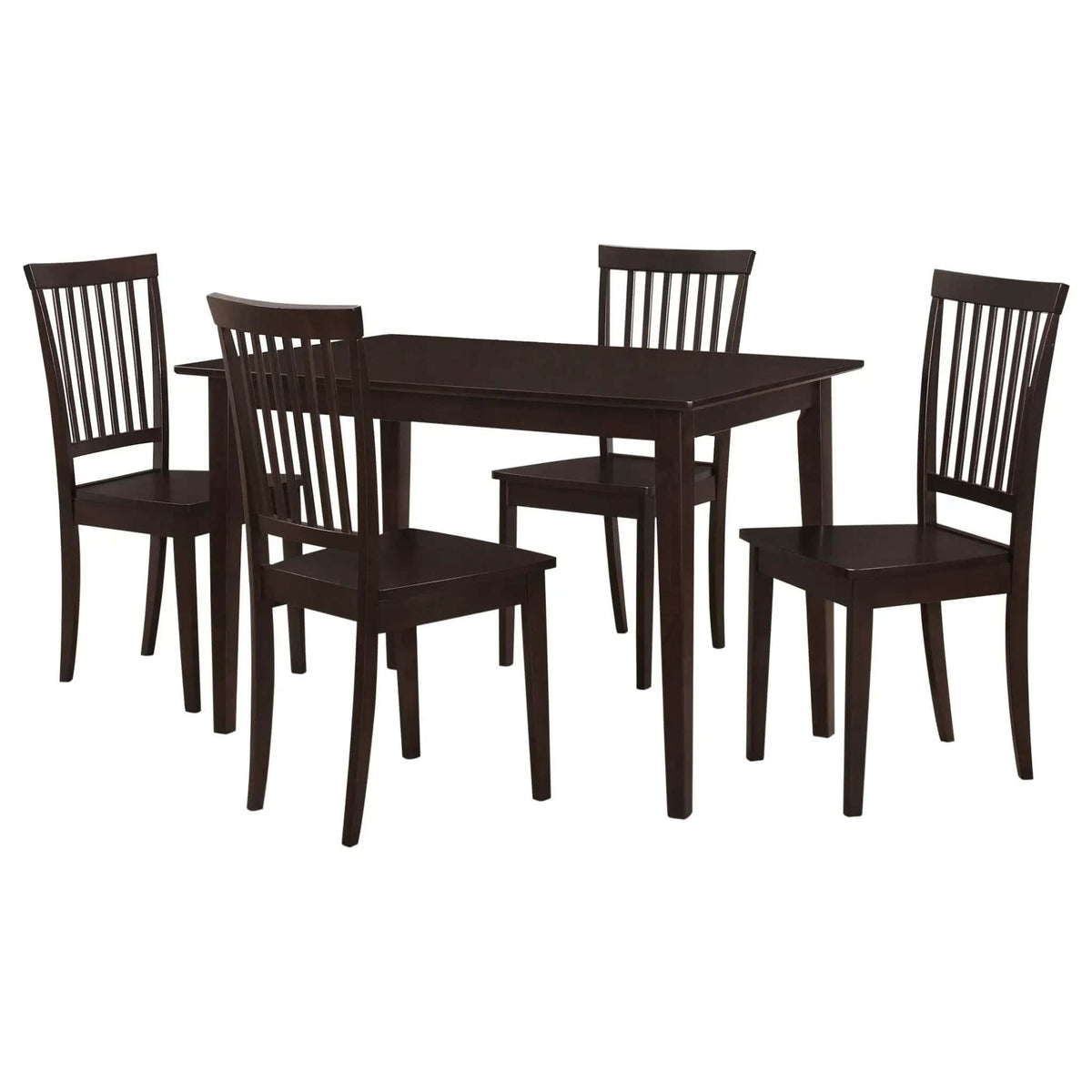 Gomez 5-piece Rectangular Dining Table Set | 5-Piece Set | Rubberwood & Engineered Wood | Cappuccino