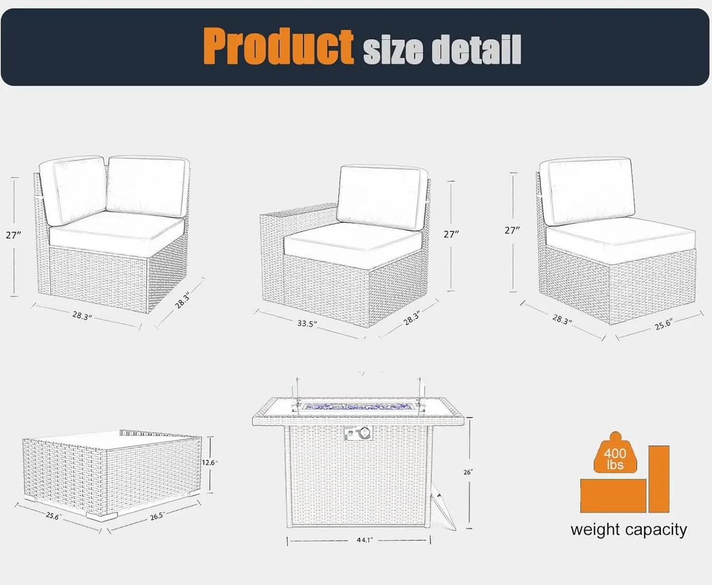 Patio Furniture Set Fire Pit Table 13 Piece All Weather from PriceLows™