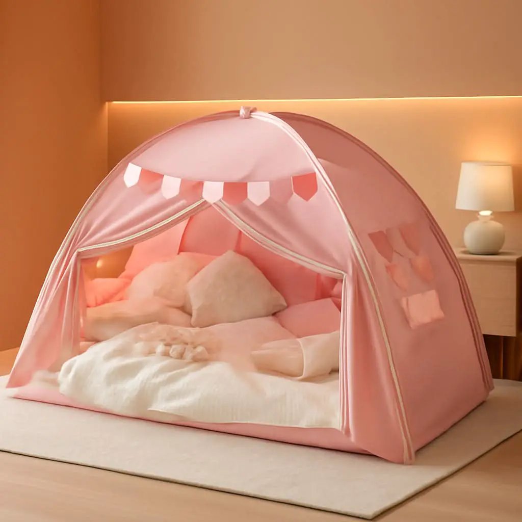 Pink Twin Bed Tent Blackout PrivacyShield Multifunctional from PriceLows™