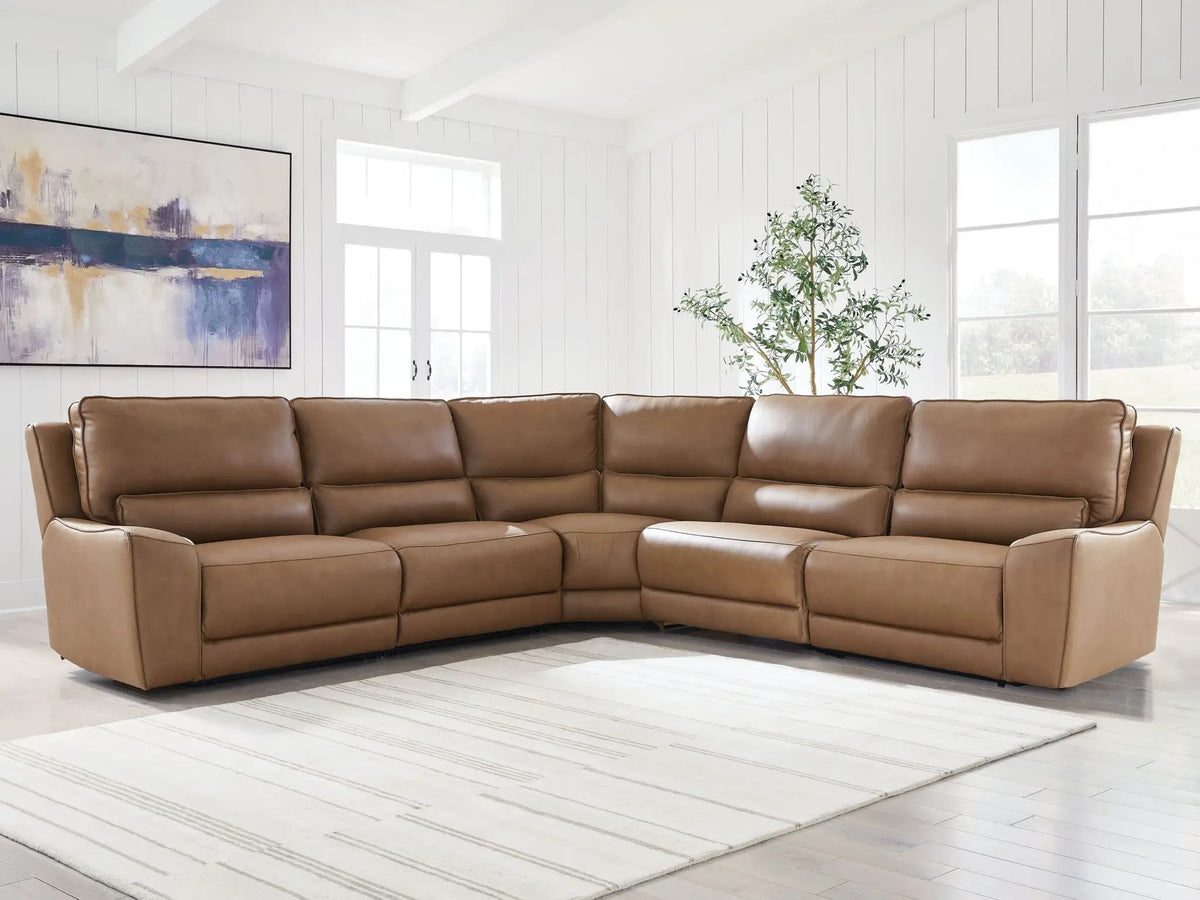 DeepWakes Power Reclining Sectional | Chaise Included | Ultra-Stylish Design | 130 Inch Length