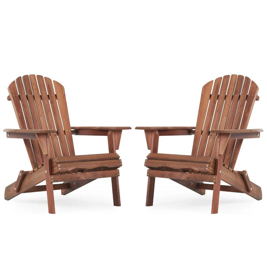 Folding Adirondack Chairs | Set Of 2 | Solid Cedar Wood | Space-Saving Design