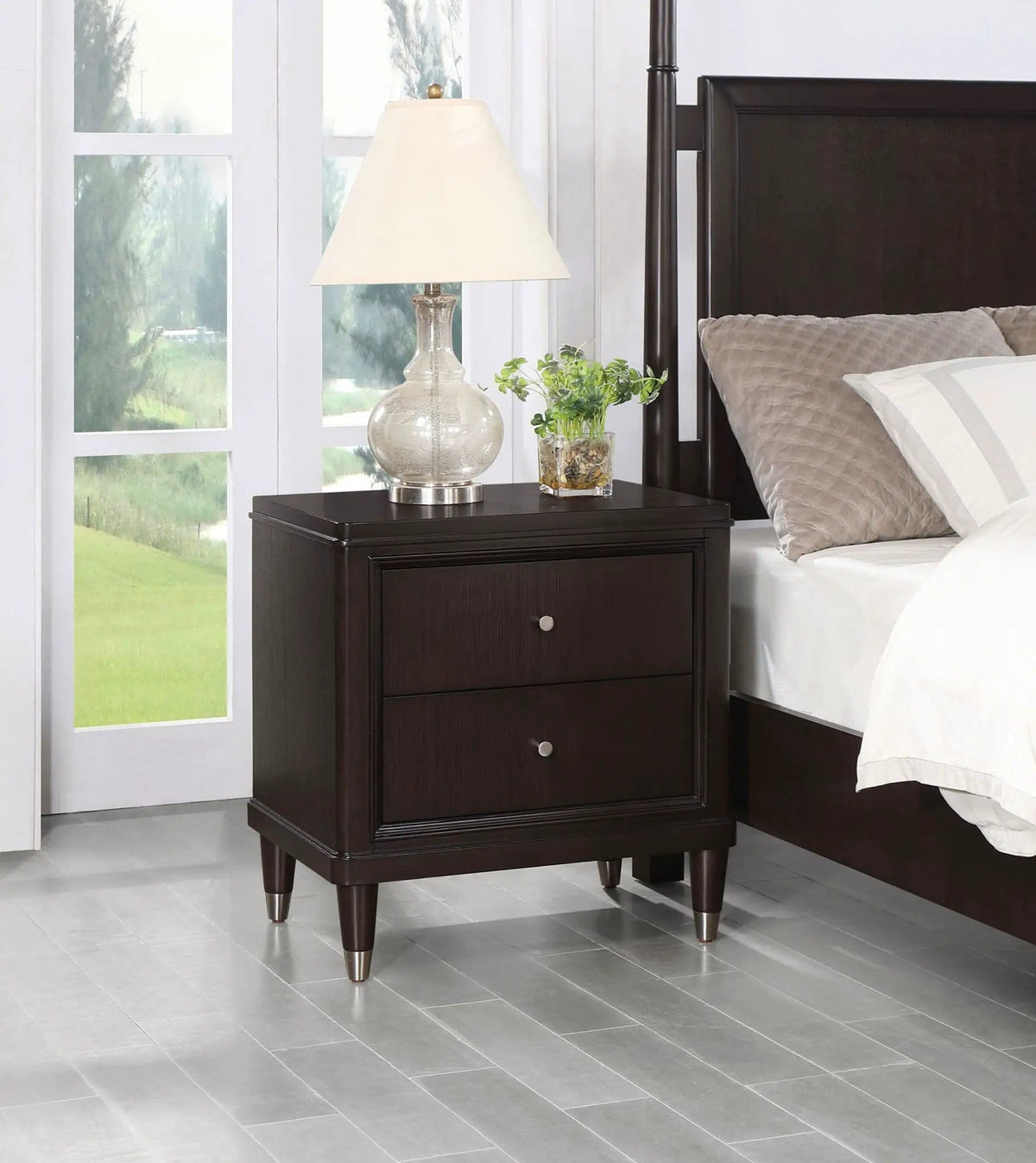 Emberlyn 2-drawer Nightstand | 26 x 18 x 27 in | Cedar | Brown