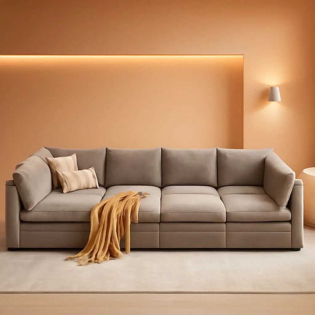 127 Inch Taupe Contemporary Modular Sectional Sofa from PriceLows™