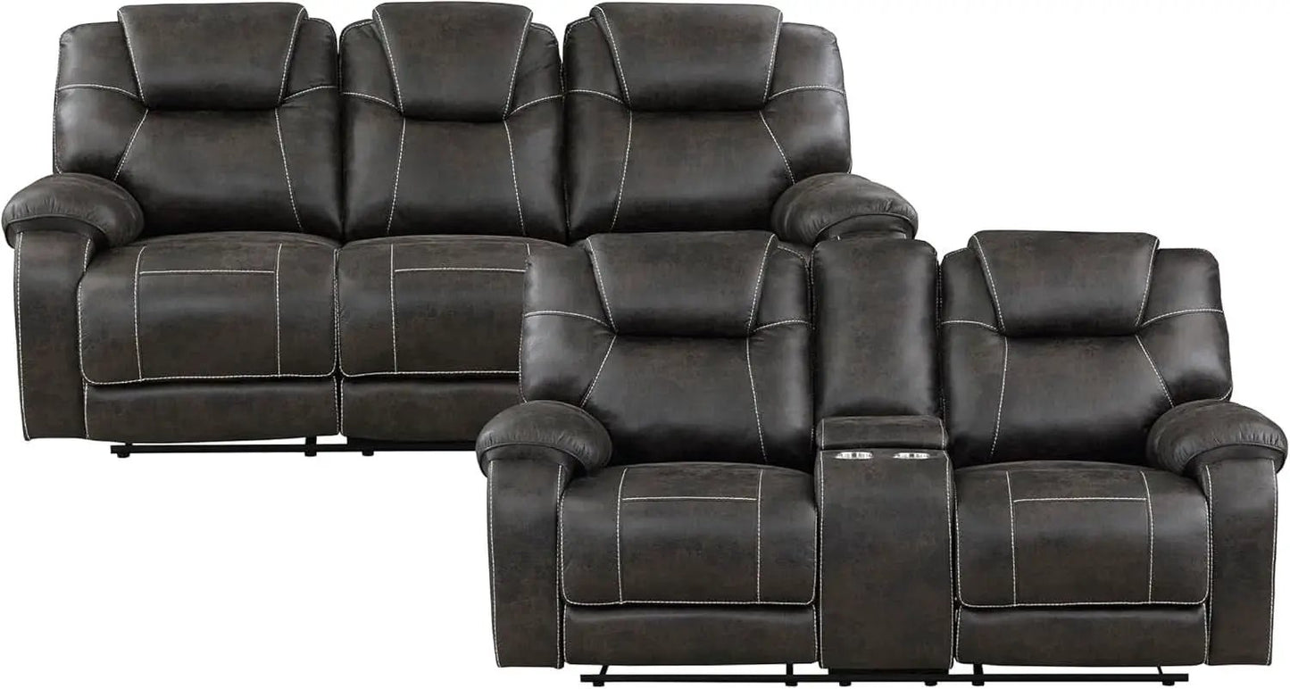 Recife 2-Piece Reclining Living Room Sofa Set Chocolate from PriceLows™
