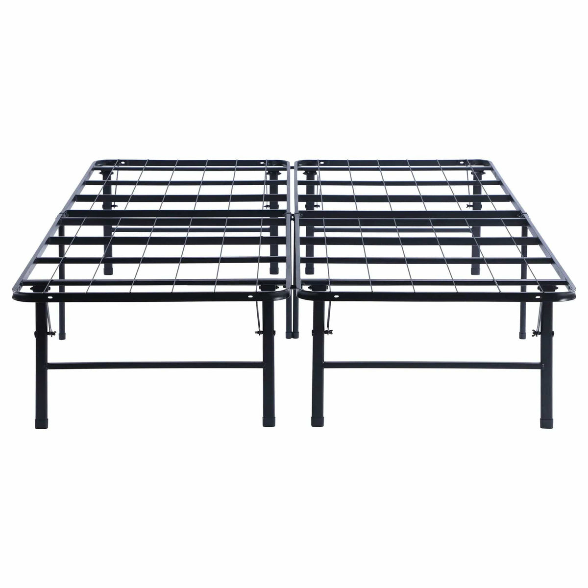 Mabel Metal Eastern King Mattress Support Platform Bed Platform Base | 74.5 x 78 x 16 in | Steel & Metal | Black