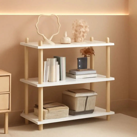 Three Tier White Bookcase Free Standing Display Rack from PriceLows™