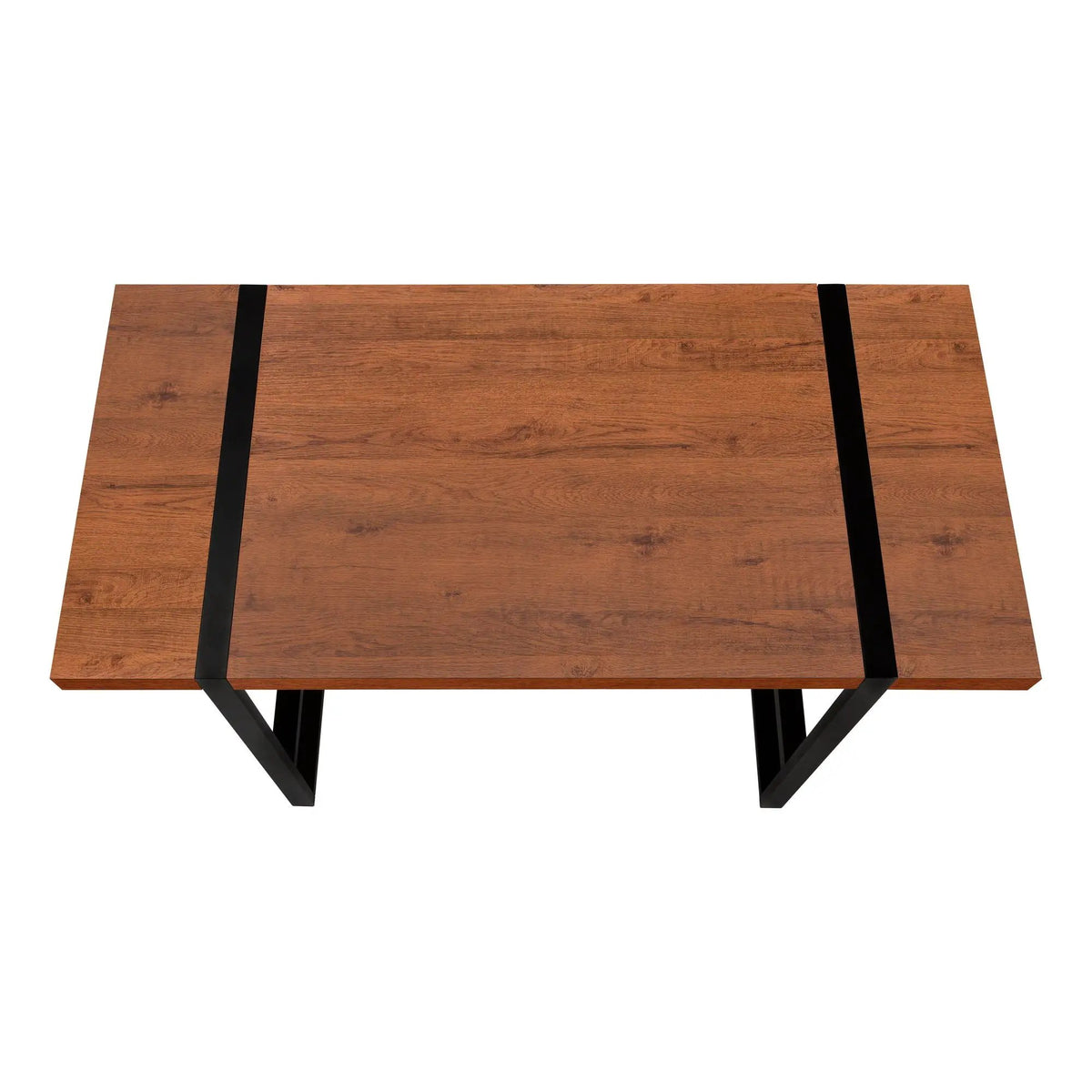 Industrial Design Computer Desk | 49 Inch Width | Thick-Panel Desktop | X-Shaped Metal Bar