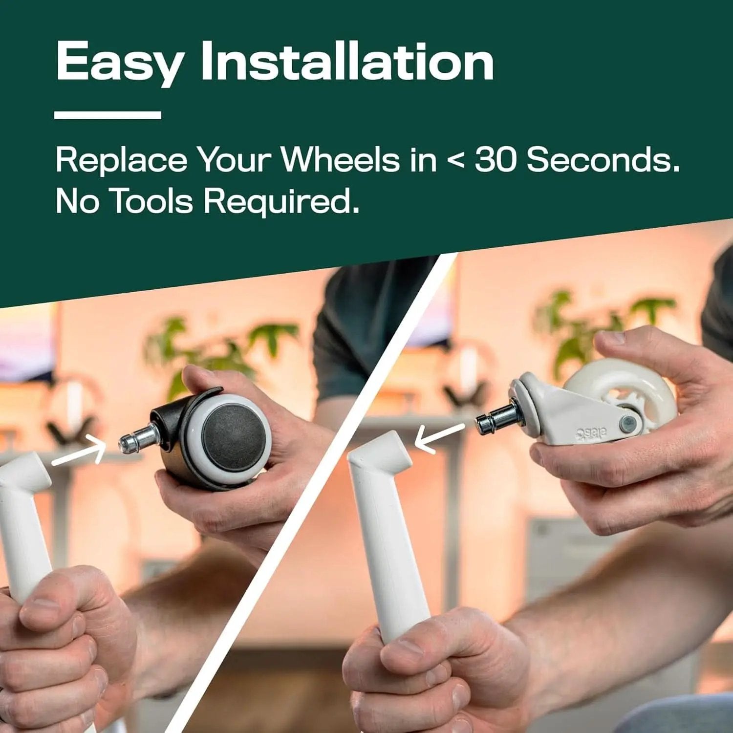 Original Roller Blade Office Chair Wheels White Set Of 5 from PriceLows™