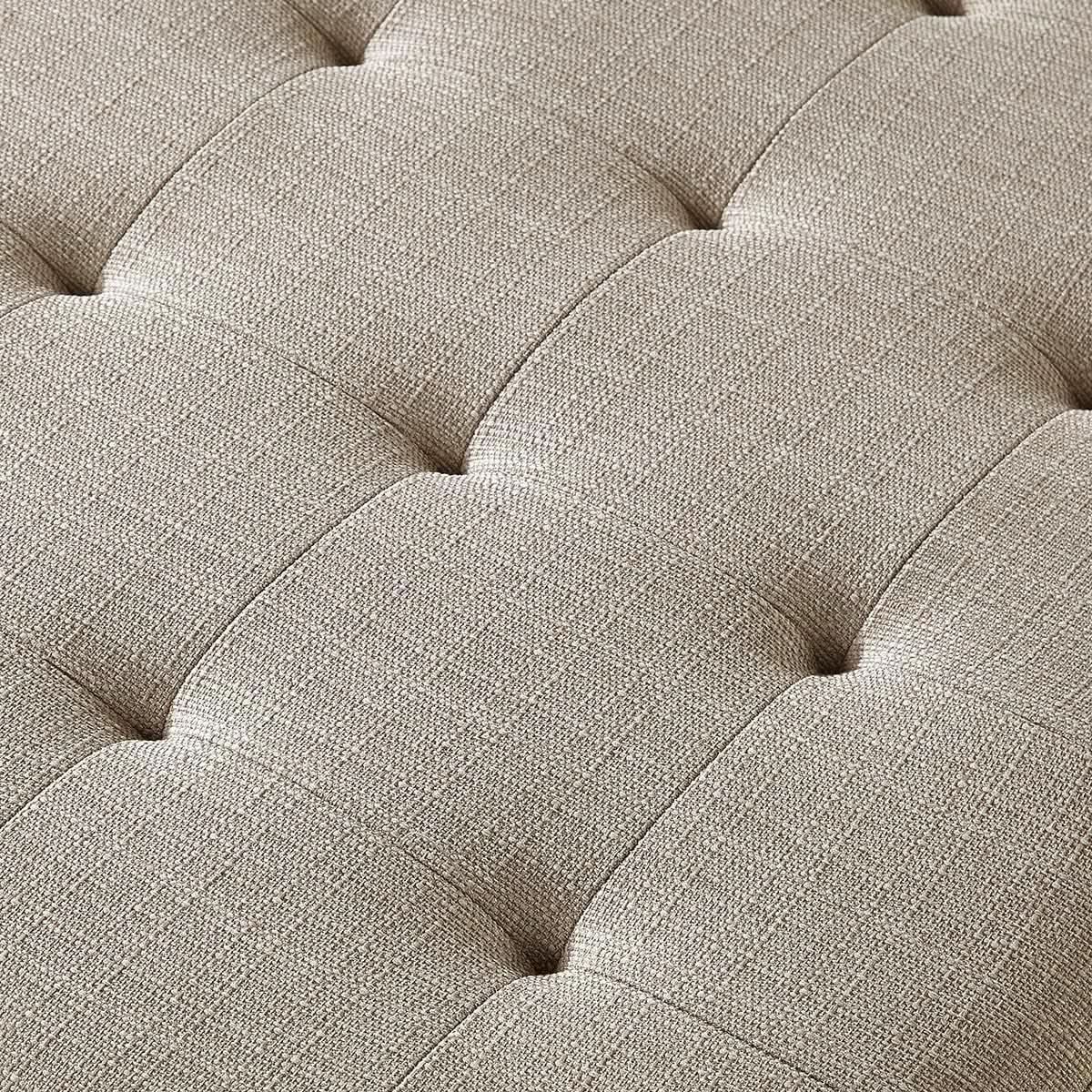 Large Upholstered Tufted Linen Ottoman Coffee Table from PriceLows™