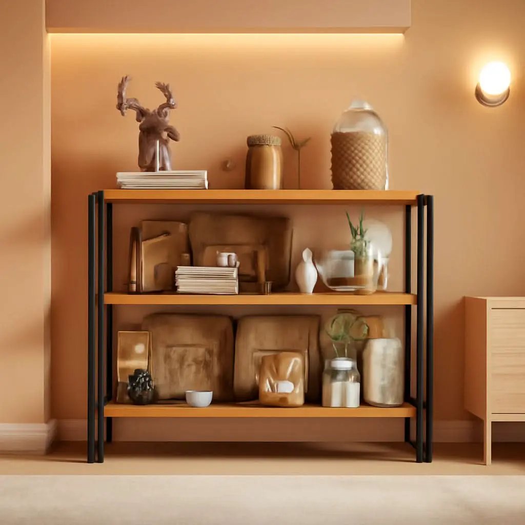 Rustic Three Tier Bookcase With Easy Assembly Home Office from PriceLows™
