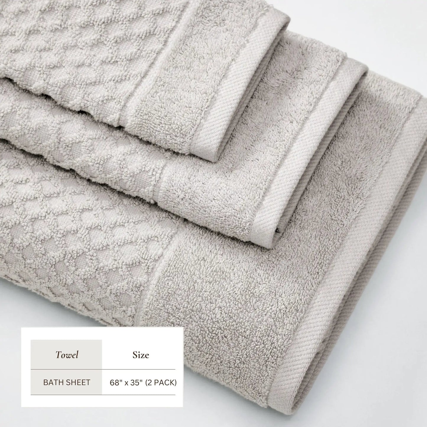 Cotton Diamond Waffle Weave Bath Towel Set - Grayson Collection from PriceLows™