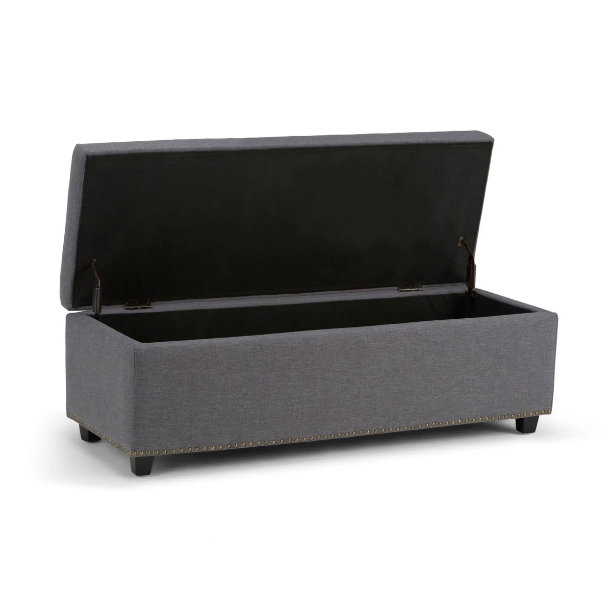 Hamilton Upholstered Storage Ottoman | Child Safety Hinge | Large Interior Storage | 47.6 Inch Length