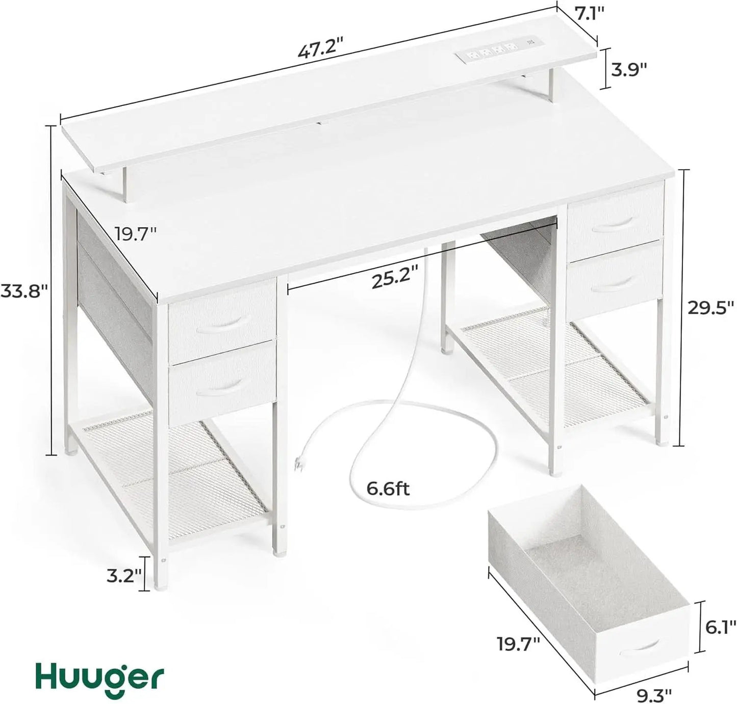 47 Inch Gaming Desk With LED Lights For Home Office from PriceLows™