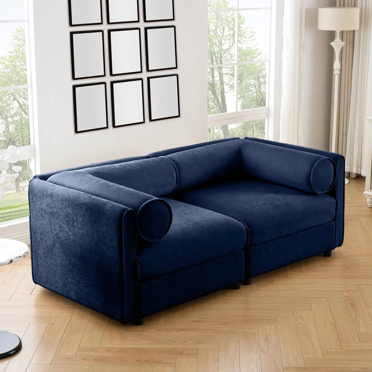 Stylish Sofa With Storage Seat And Cylindrical Backrest | Stationary Sofa | Living Room Furniture | Living Room