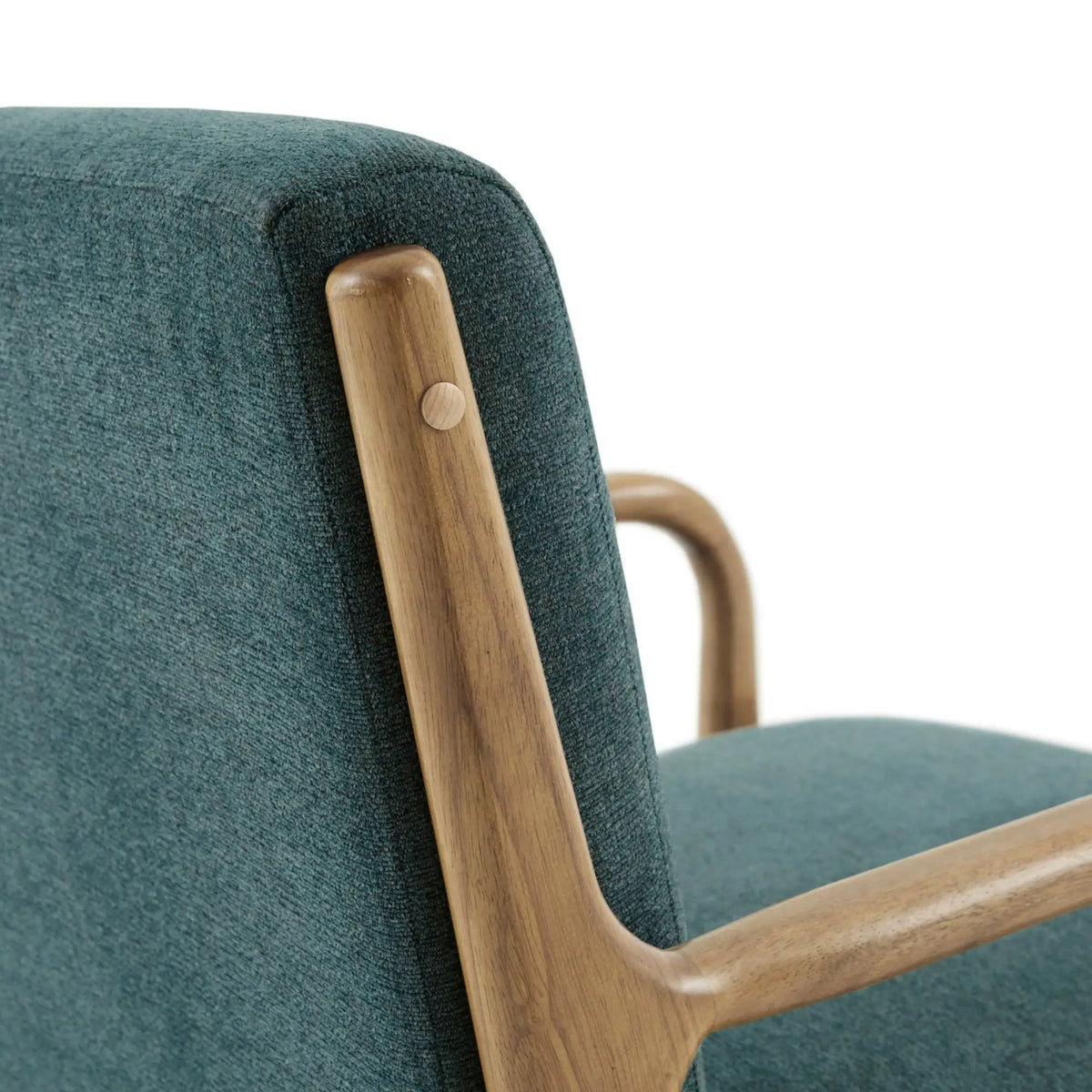 Mid Century Lounge Chair | Solid Wood Frame | High Density Foam | Elm Finish
