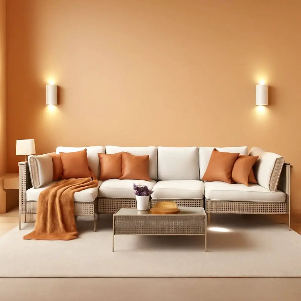 7 Piece Wicker Patio Set Water Resistant Cushions Beige from PriceLows™