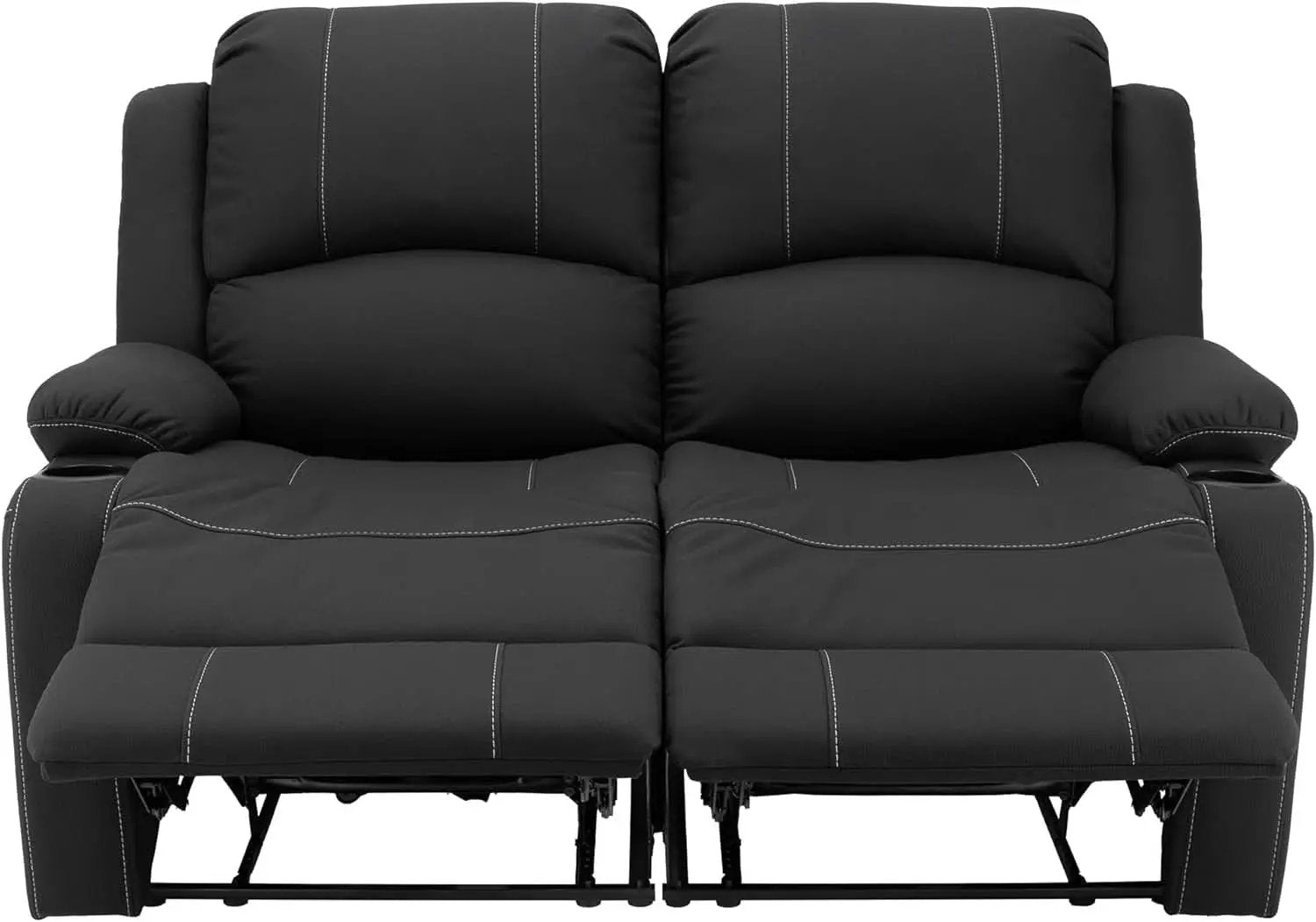 58 Inch Wall Hugger RV Theater Seats Double Recliner Black from PriceLows™