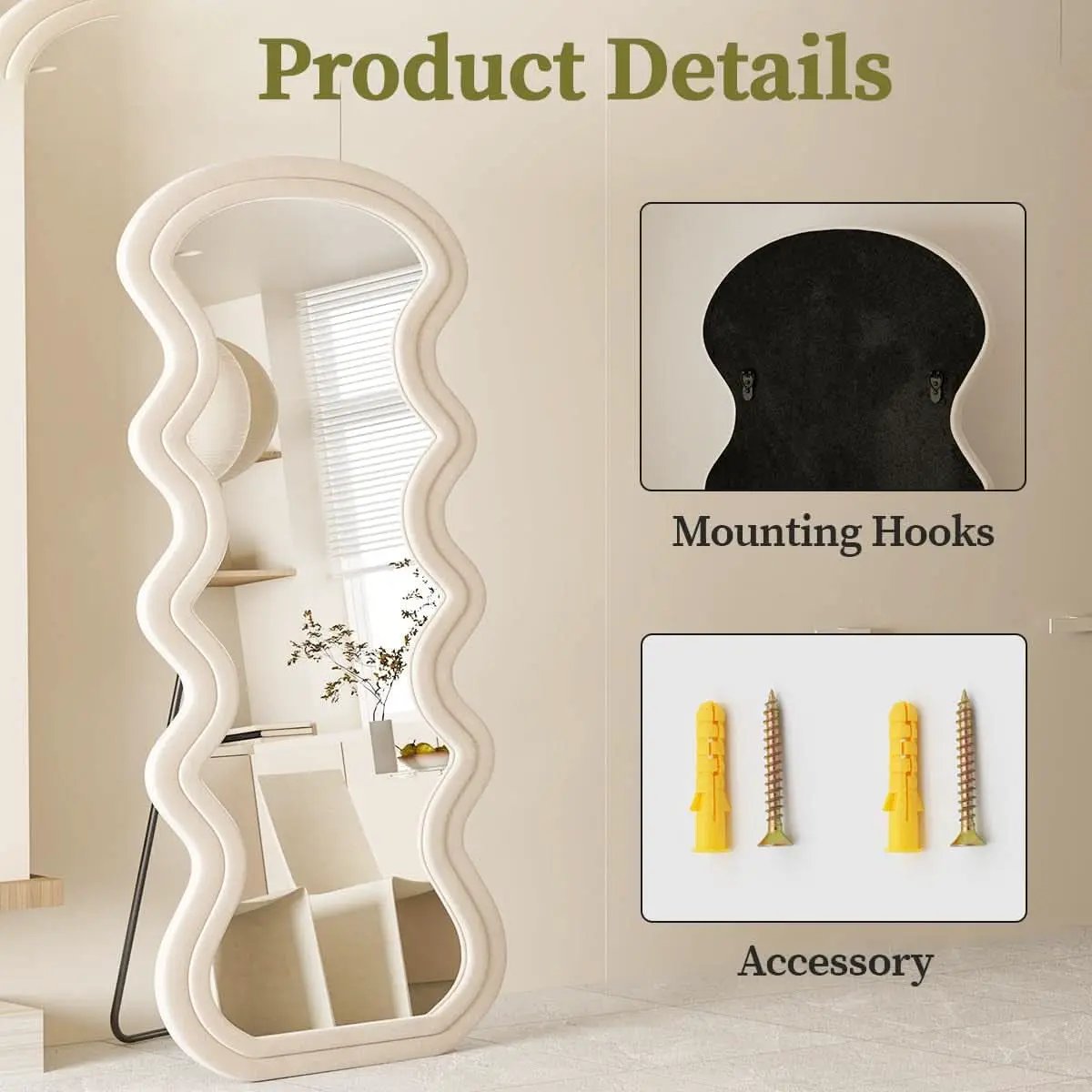 71 Inch Full Length Freestanding Floor Mirror White from PriceLows™