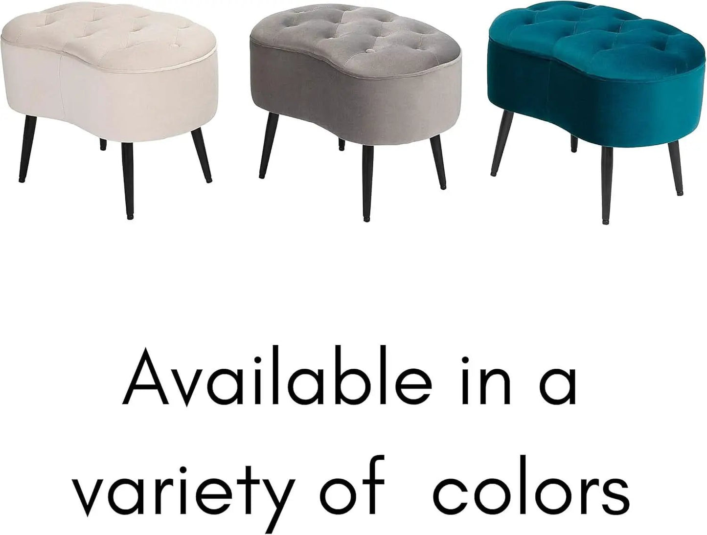 Indulgent Teal Velvet Tufted Oblong Ottoman 22.5X15 from PriceLows™