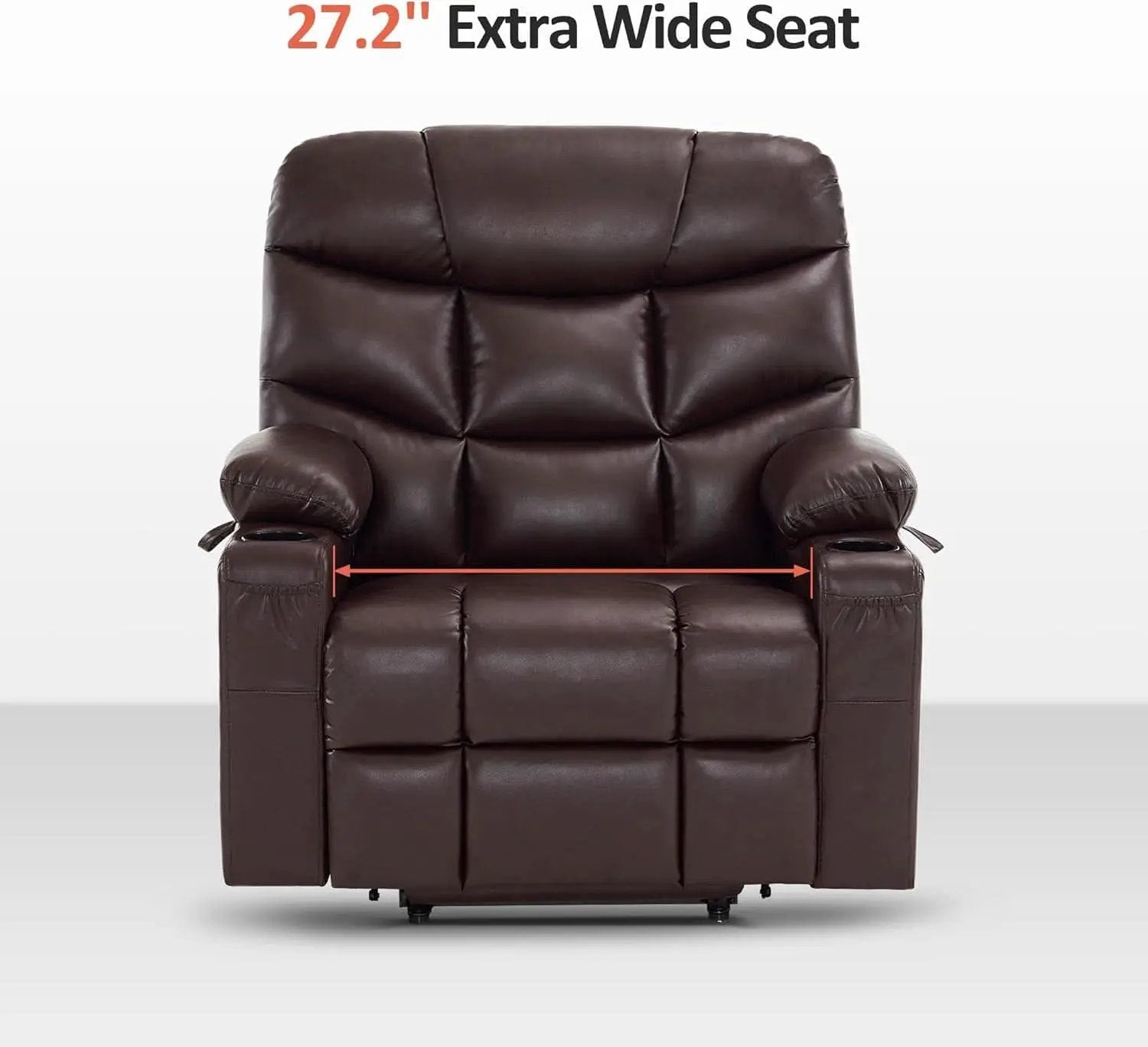 Power Lift Recliner Dark Brown Extended Footrest Chair from PriceLows™