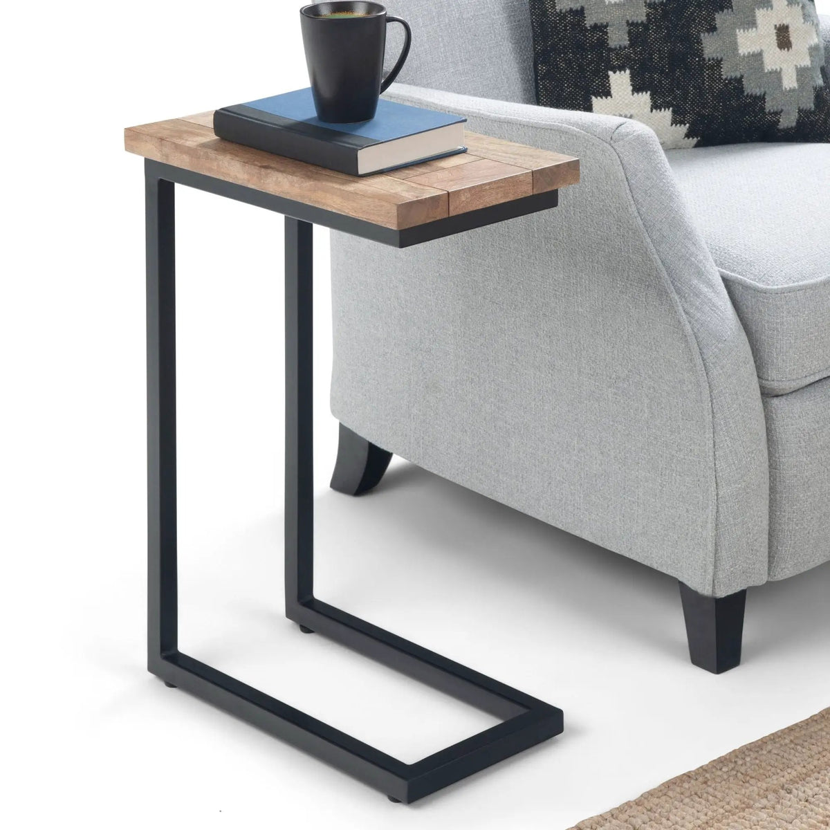 Skyler C Side Table | Handcrafted Solid Wood | Slide Under Couch Design | 24 Inch Height