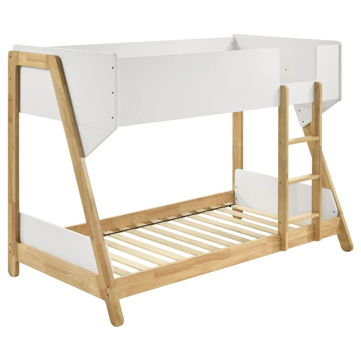 Wyatt Wood Twin Over Twin Bunk Bed White and | 79.75 x 44.5 x 60.75 in | Wood | Natural