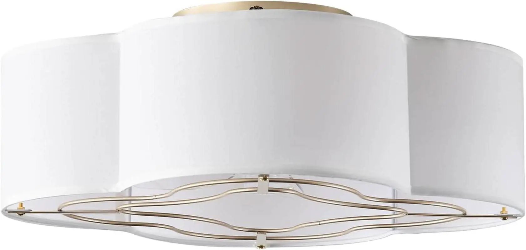 20 Inch Boho White Ceiling Fan With Light Remote Flush Mount from PriceLows™