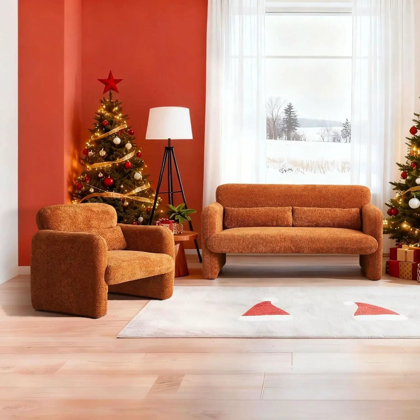 33.86 Inch Sherpa Upholstered Armchair For LivingRoom from PriceLows™