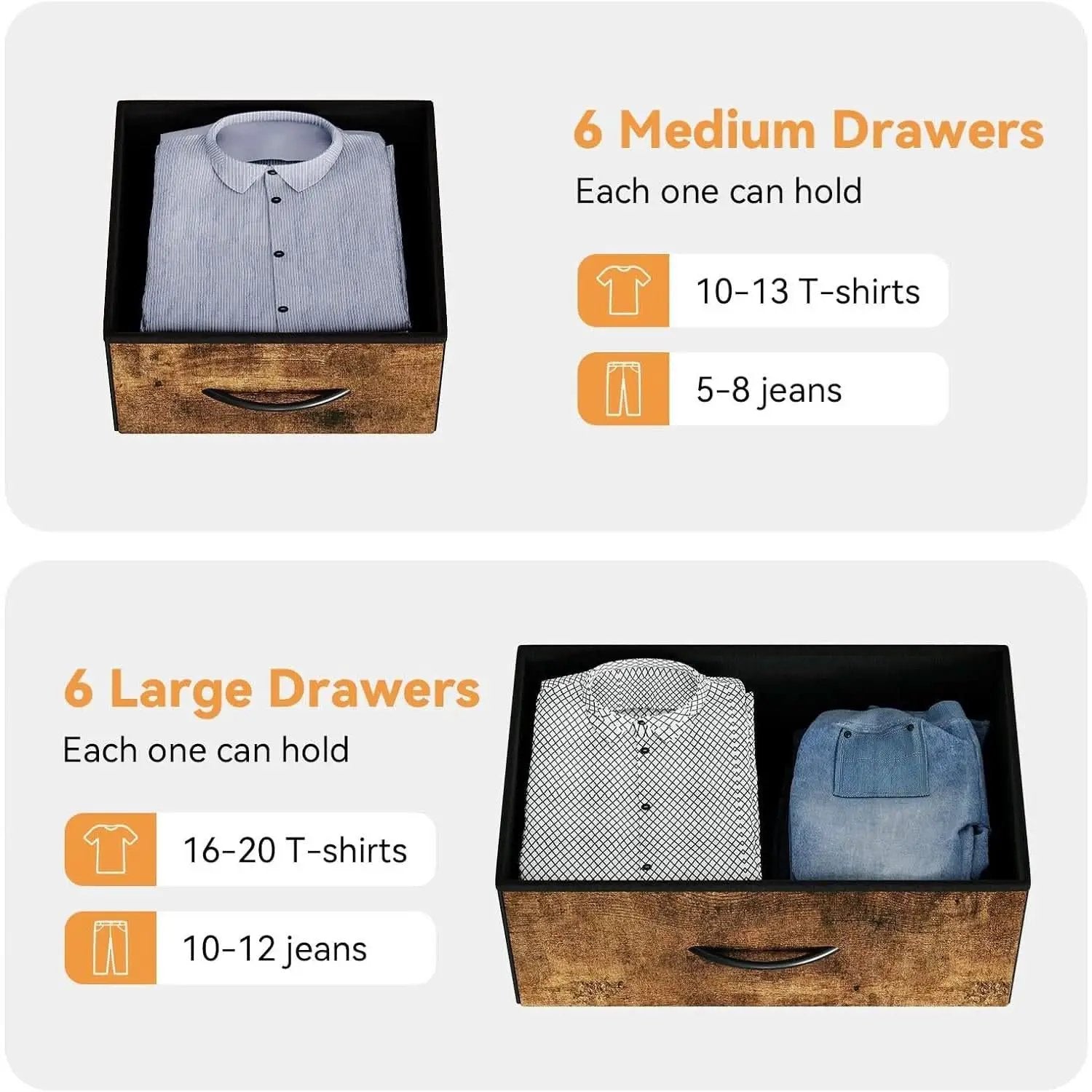 Brown Rustic Dresser With 12 Drawers Extra Storage from PriceLows™