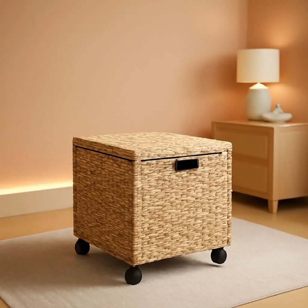 Wicker Rolling File Box Letter Size Natural For Office from PriceLows™