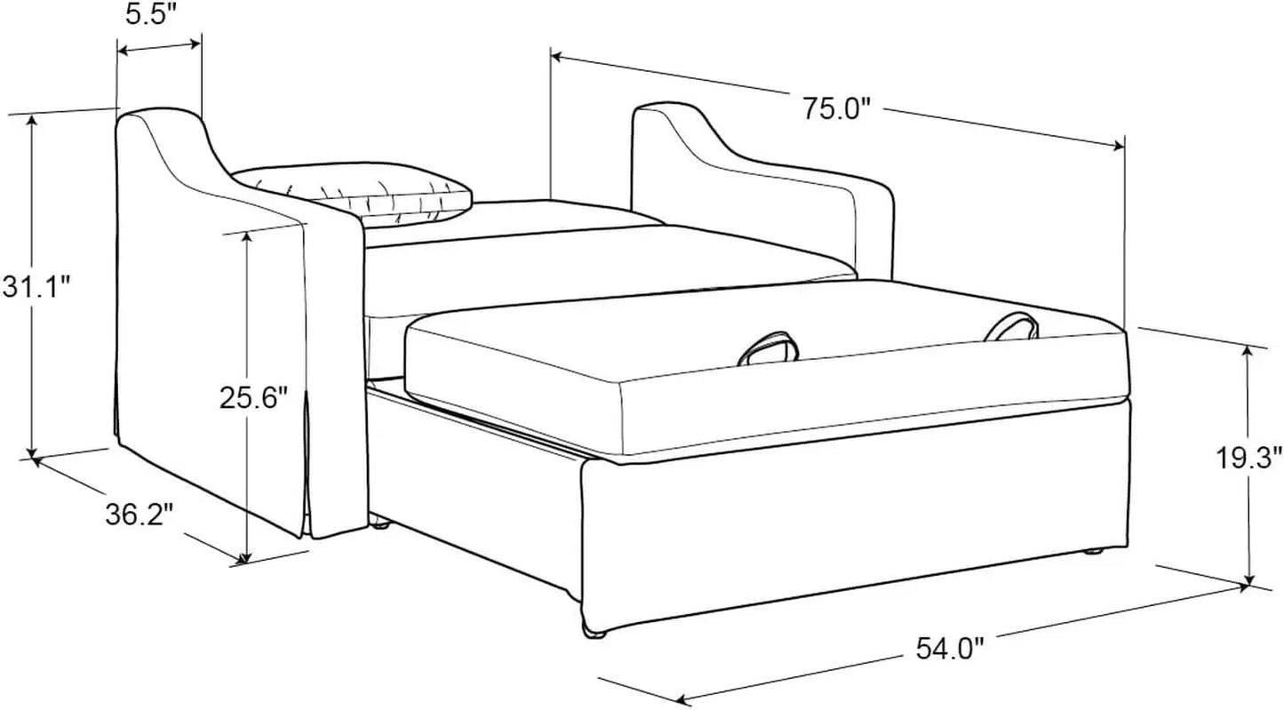 Full Size Slipcovered Convertible Sleeper Sofa Comfortably from PriceLows™