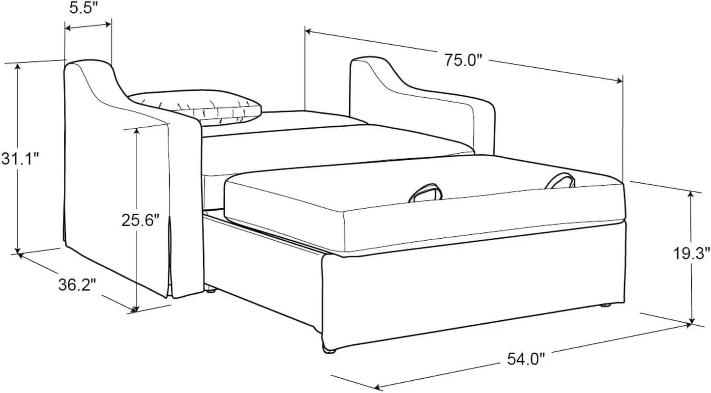 Full Size Slipcovered Convertible Sleeper Sofa Comfortably from PriceLows™