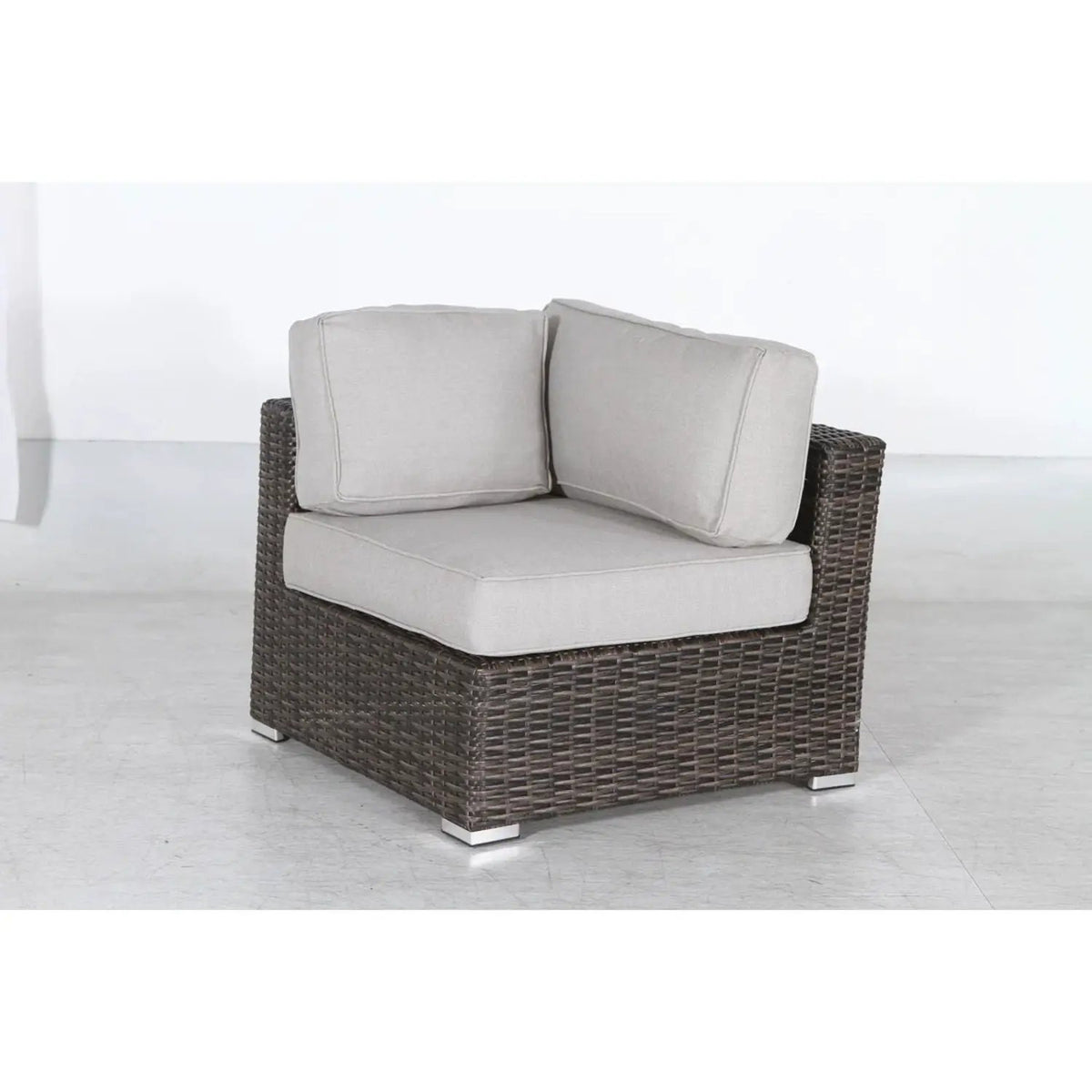 Outdoor Wicker Conversation Set | All-Weather Resin | Tempered Glass Table | 5 Inch Cushions