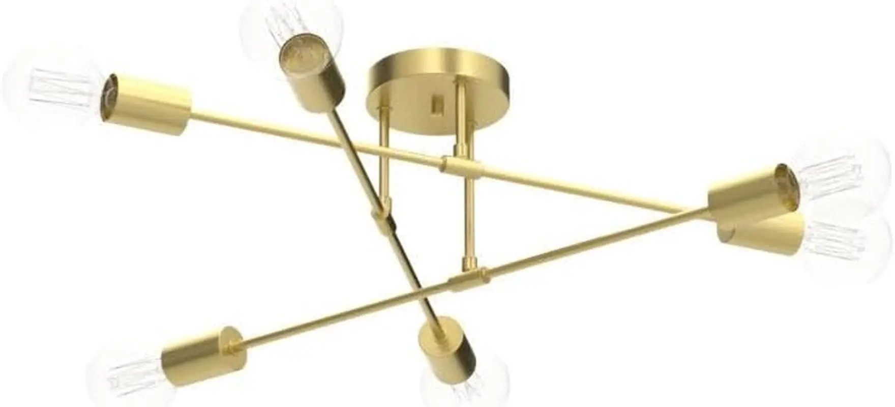 Gold Sputnik Chandelier Semi Flush Mount Ceiling Fixture from PriceLows™