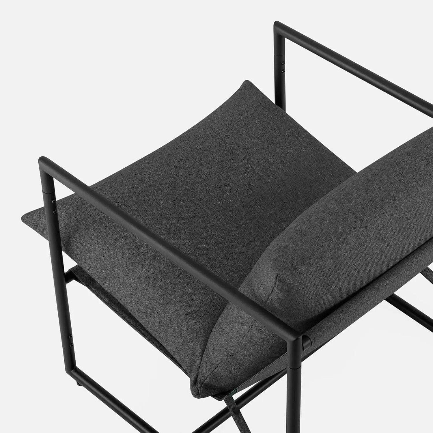 Aidan Sling Chair Dark Grey Metal Frame Shredded Foam from PriceLows™