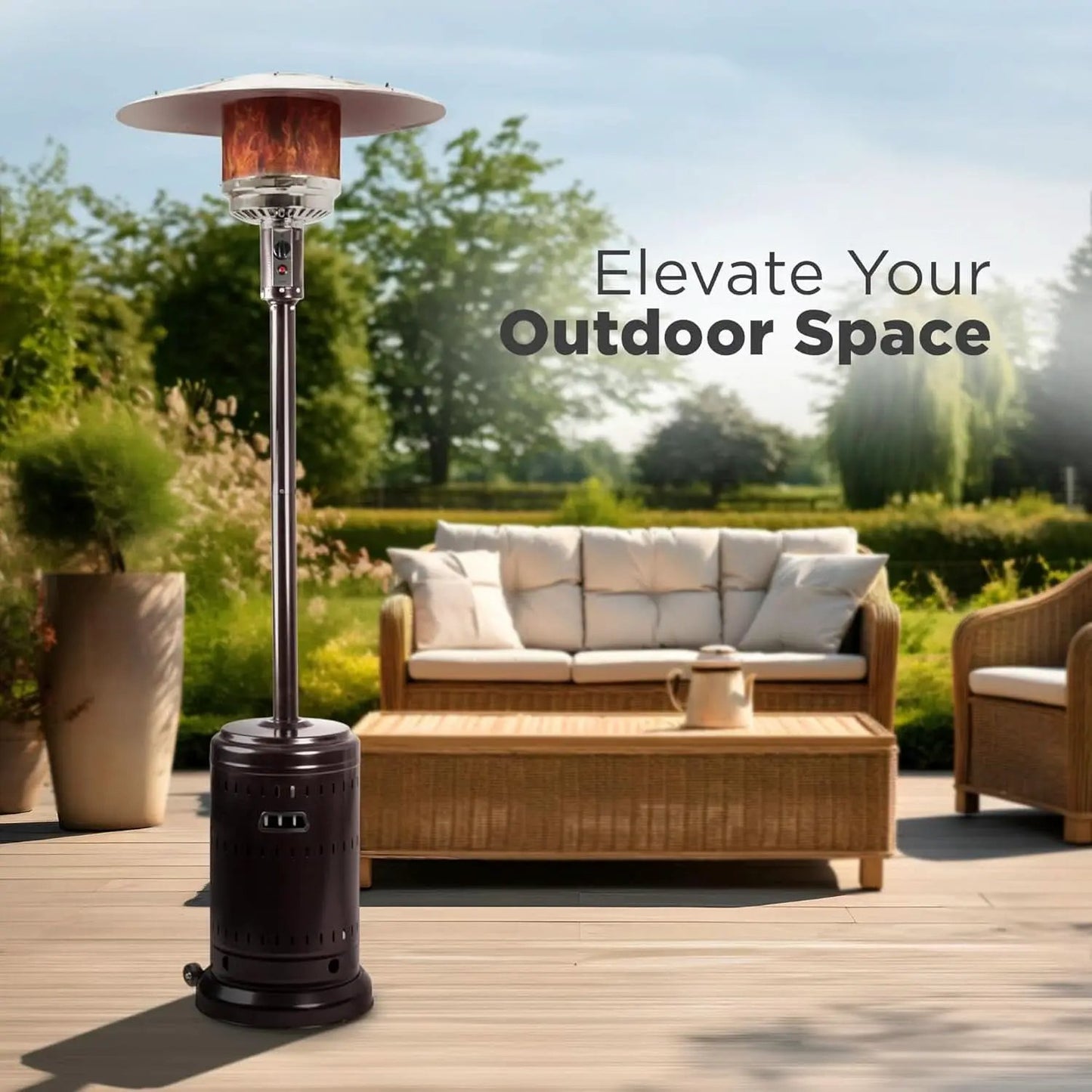 46,000 BTU Outdoor Patio Heater With Wheels Havana Bronze from PriceLows™