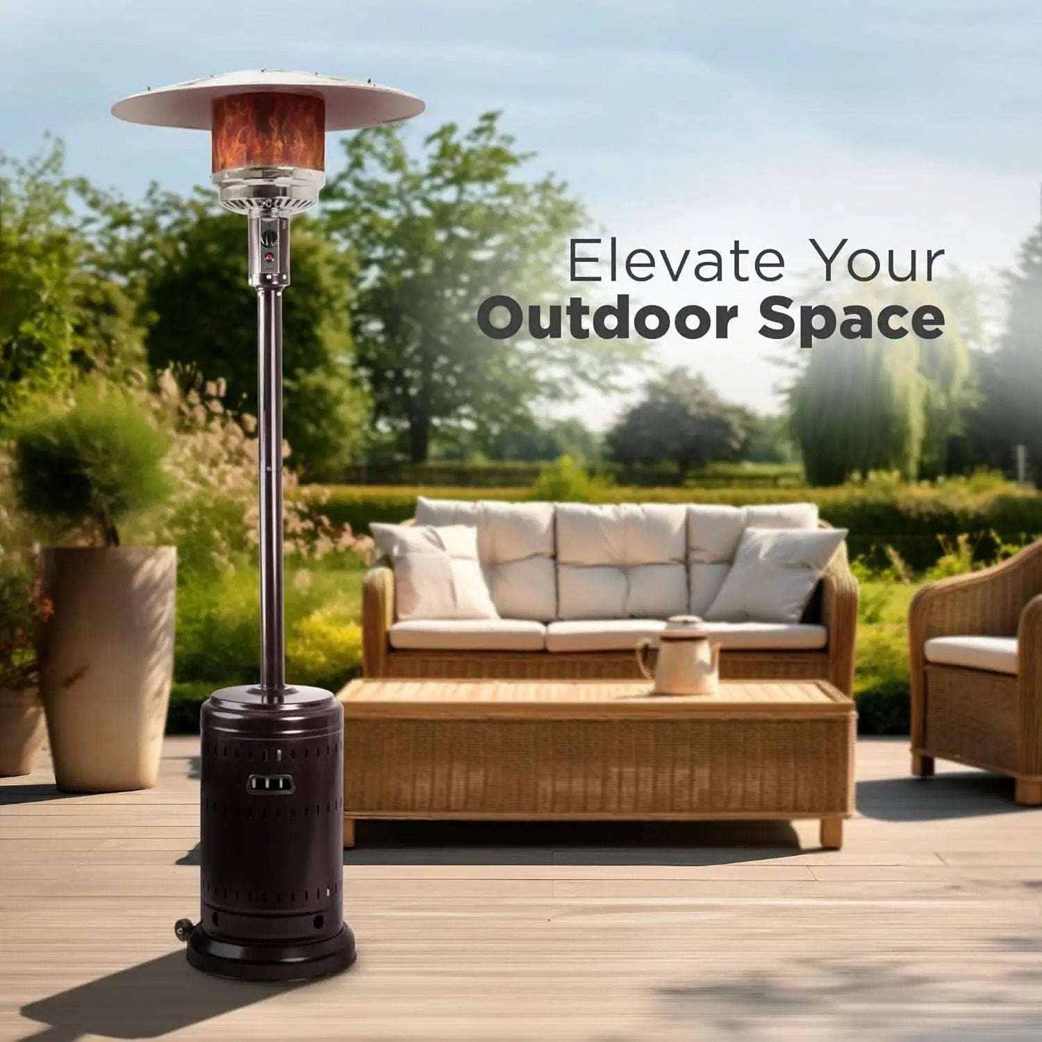 46,000 BTU Outdoor Patio Heater With Wheels Havana Bronze from PriceLows™