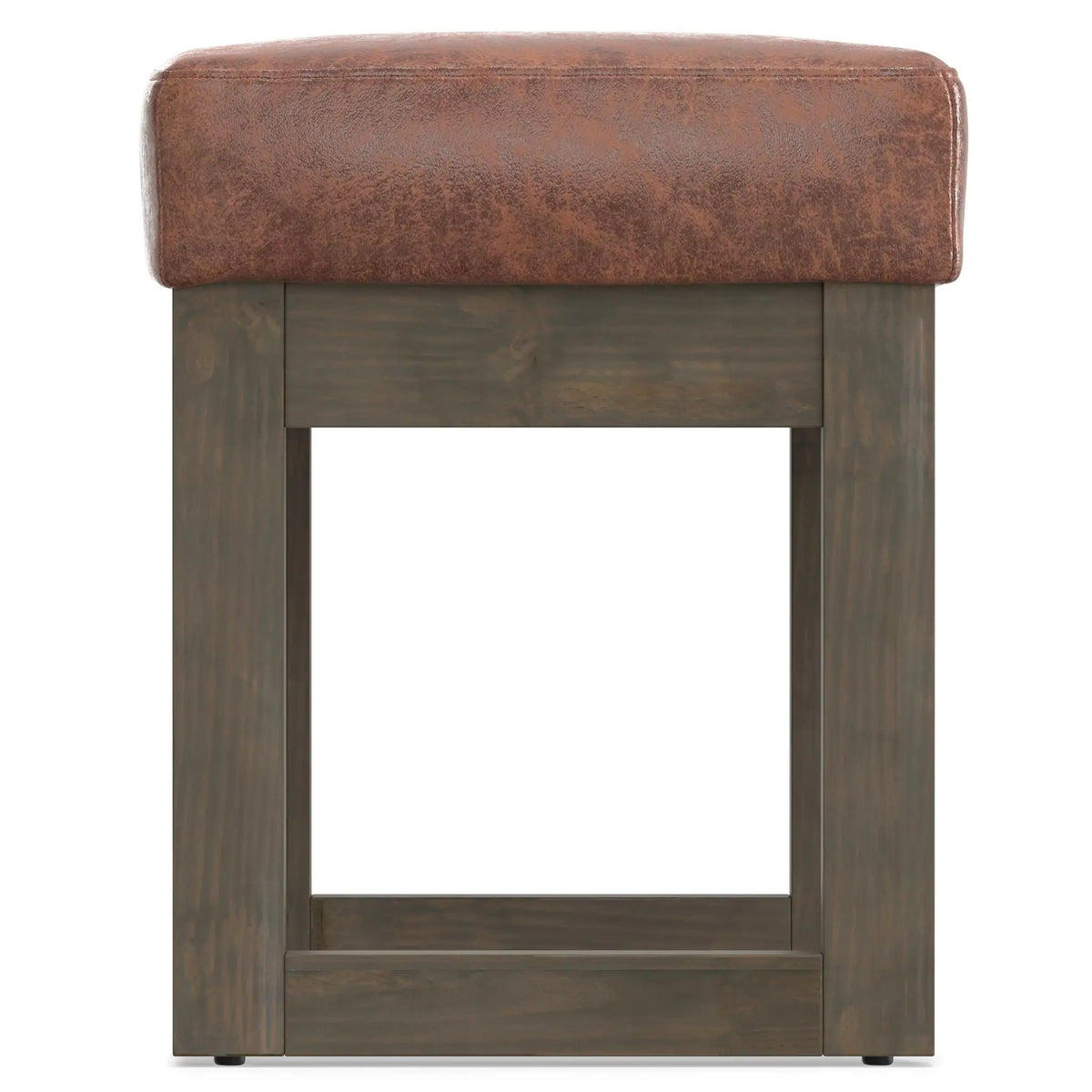 Milltown Upholstered Ottoman Bench | Driftwood Solid Wood Base | Versatile Design | 44.5 Inch Width