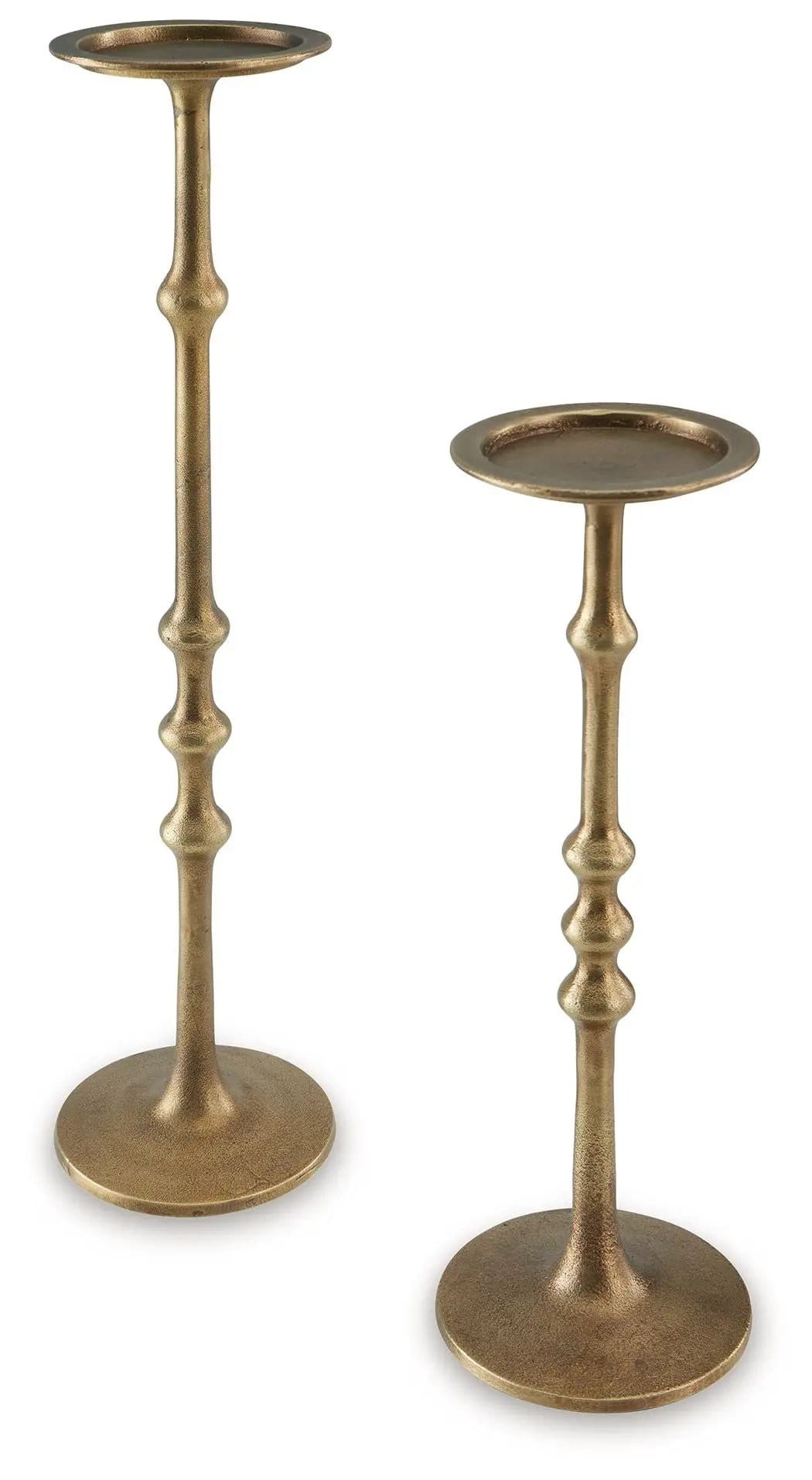 Larwick Candle Holder Set (Set of 2) | 6 x 6 x 26.88 in | Metal & Aluminum | Antique Brass Finish
