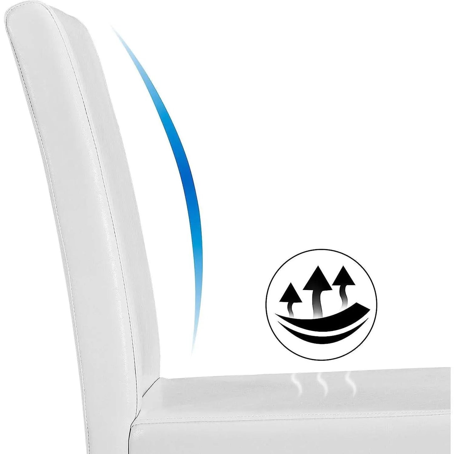Set Of 4 Modern Parson Chairs With Faux Leather White from PriceLows™
