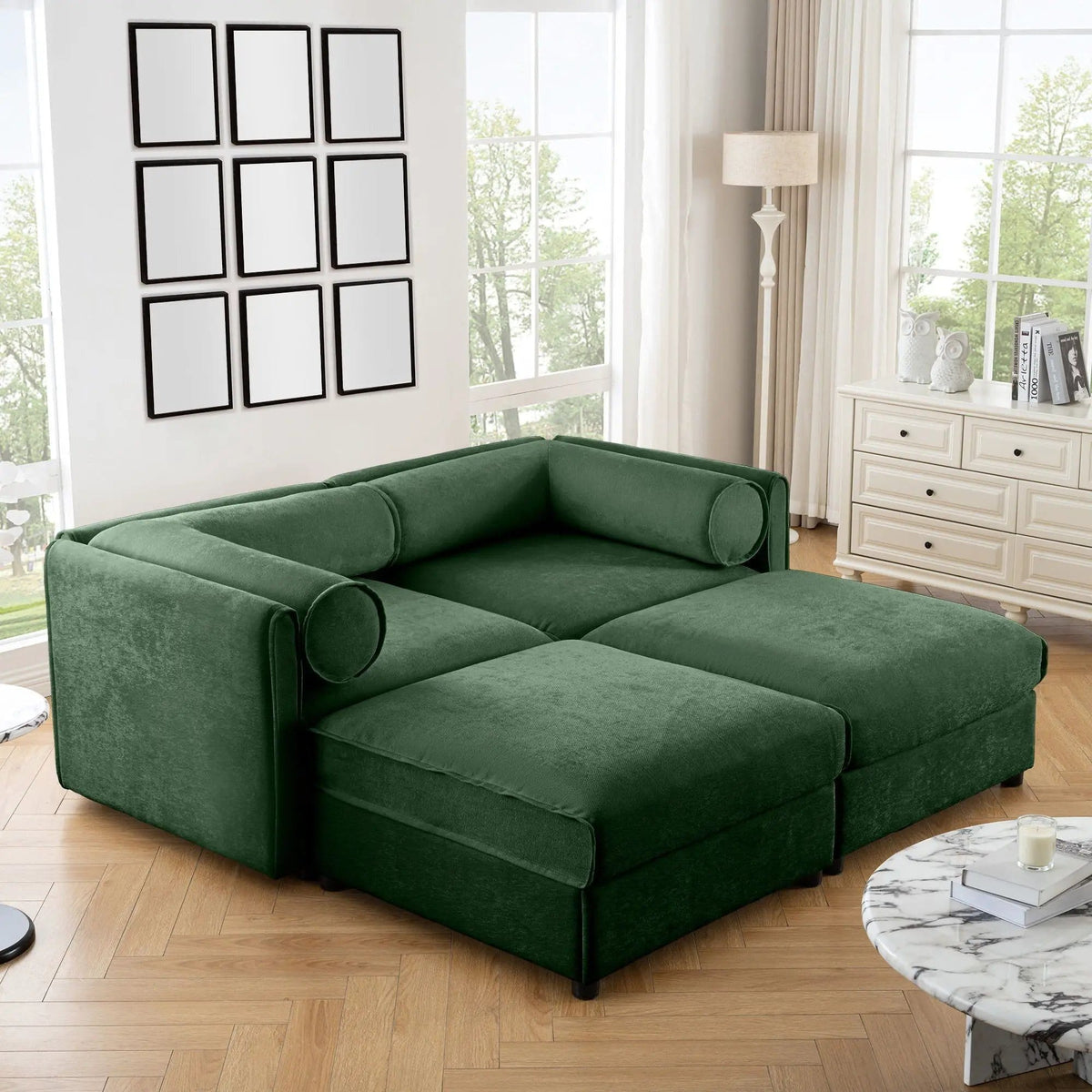 Contemporary Elegant Sofa With Storage And Ottoman 2 Piece Living Room Set | 2 Piece Living Room Set | Living Room Furniture | Living Room