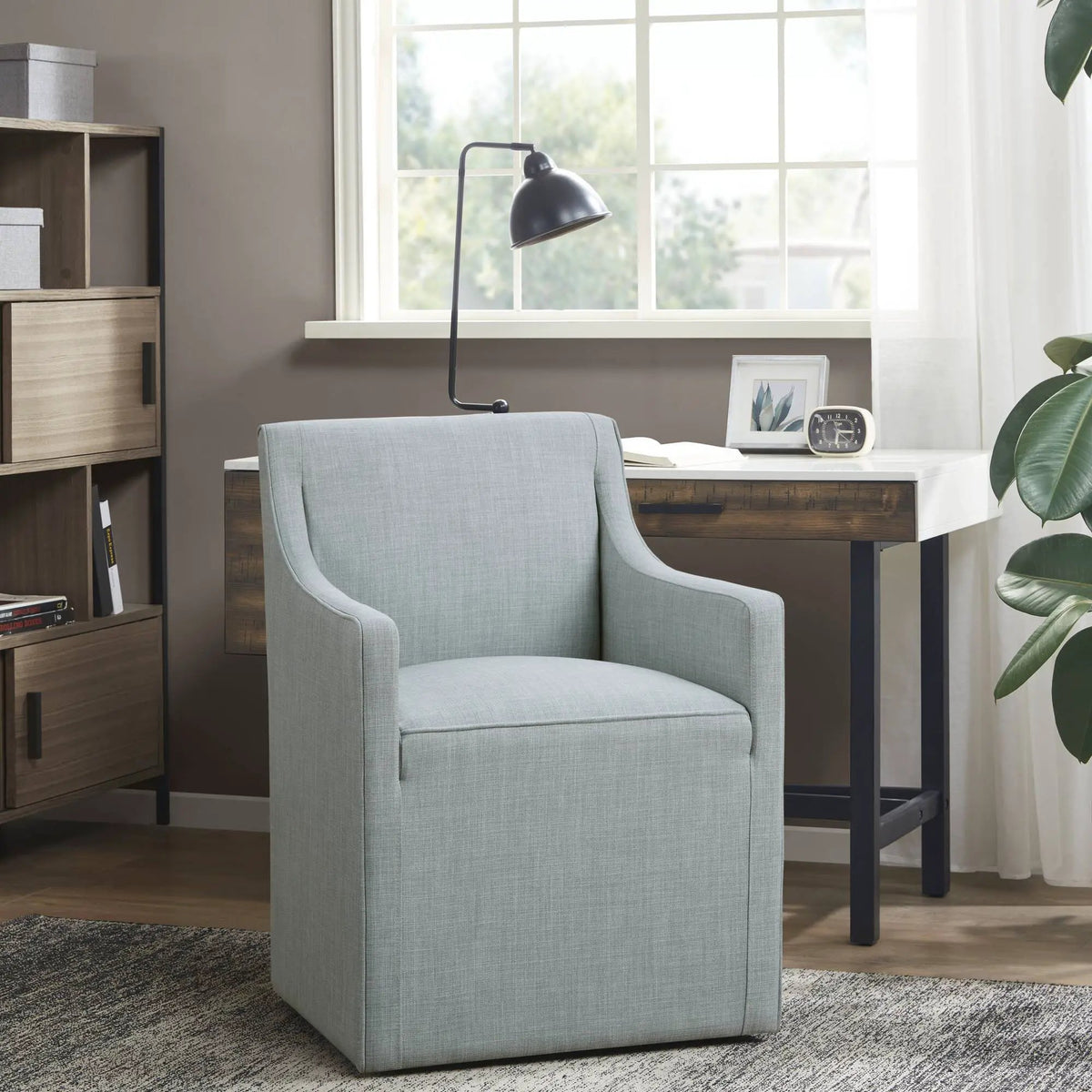 Traditional Dining Armchair | Upholstered | Fully Assembled | Gray