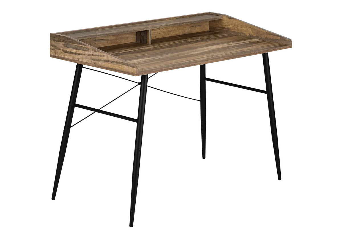 Sturdy Computer Desk With Shelves | 47.25 Inch Width | Matching Metal Base | 34 Inch Height