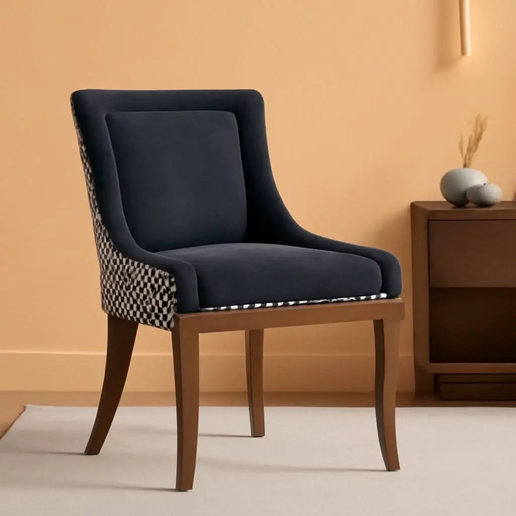 Dining Chairs Set Of 2 High Back Upholstered Fabric With Solid Wood Legs from PriceLows™