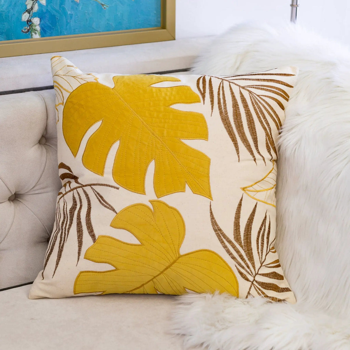 Autumn Leaf Accent Pillow | 20X20 Inches | Hidden Zipper | Optional Insert