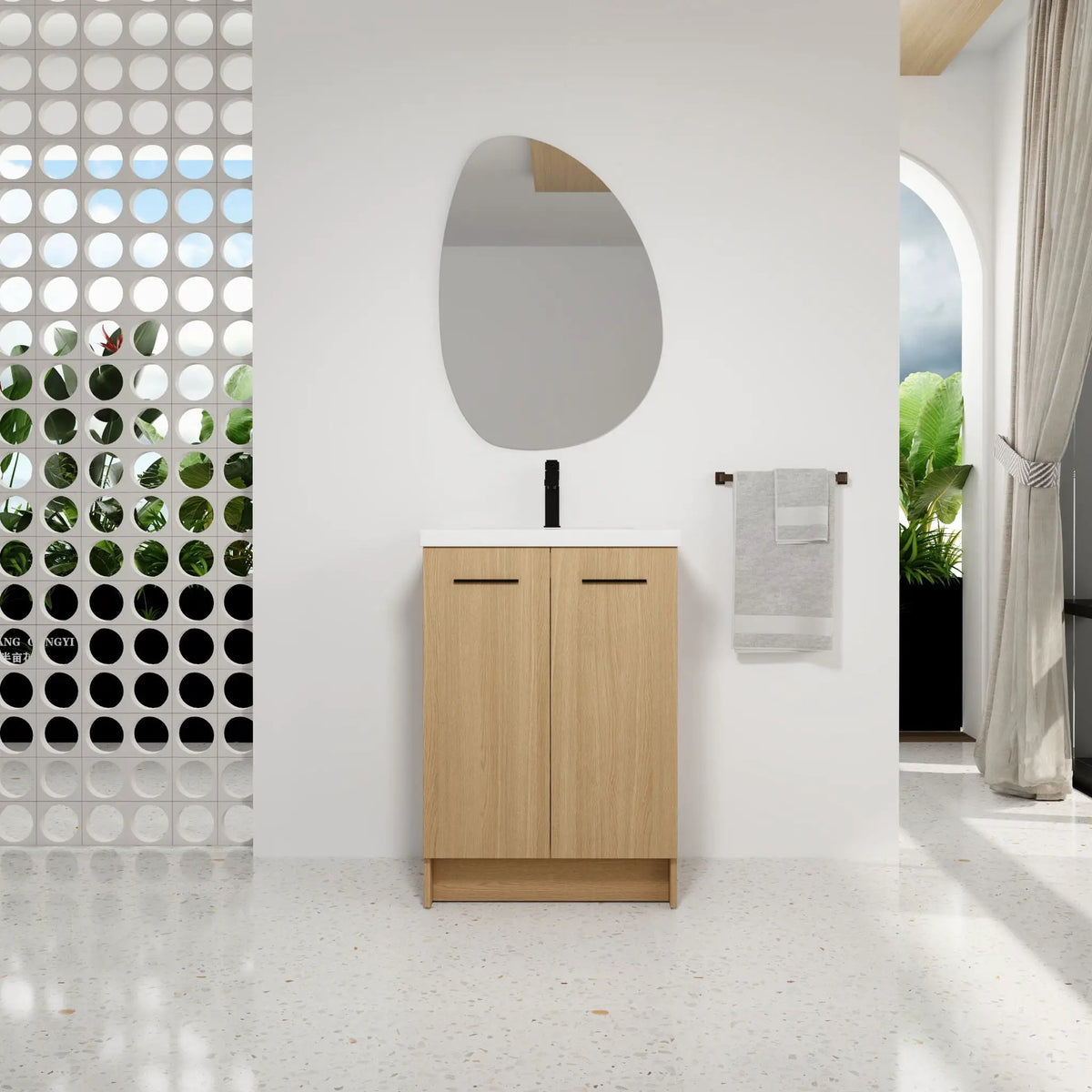 Floating Bathroom Vanity With Sink | Plywood | Double Door